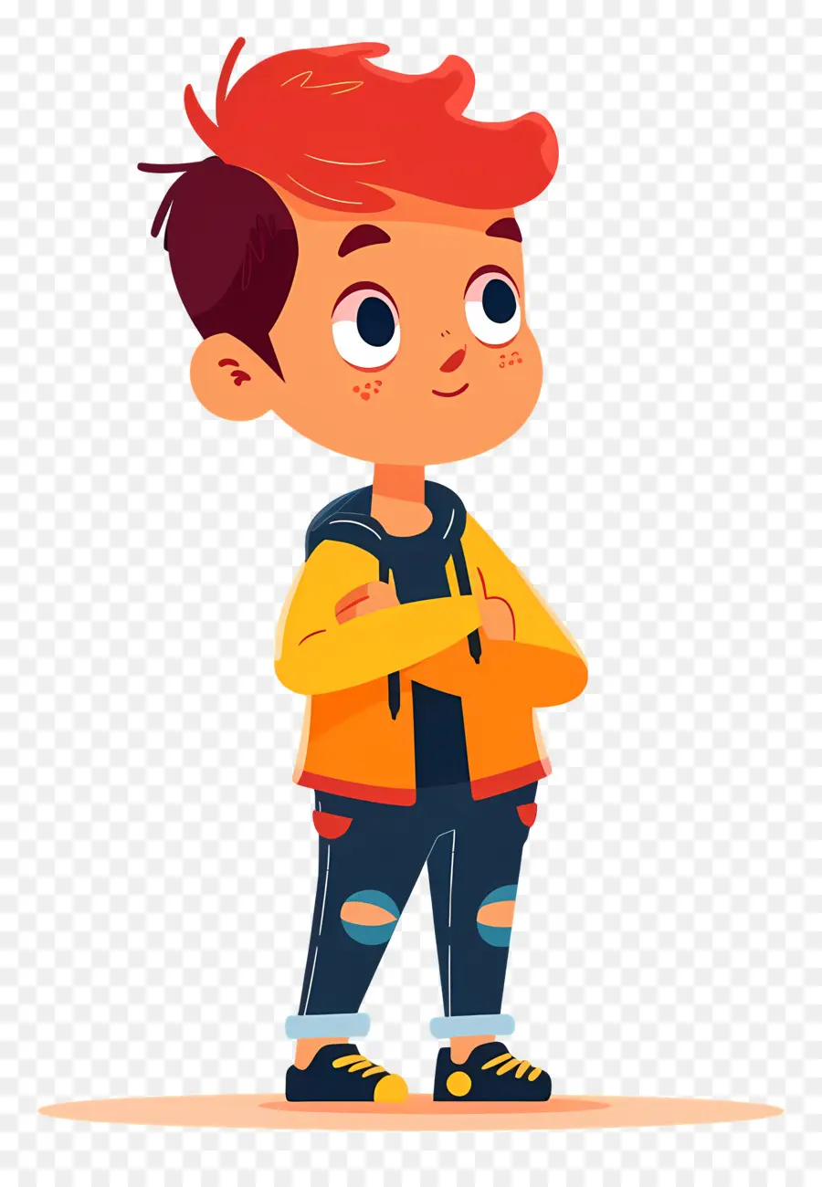 Curioso Chico De Jardín De Infantes，Personaje De Dibujos Animados PNG