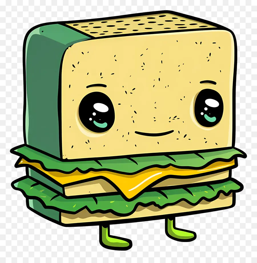 Sándwich De Dibujos Animados，Sandwich De Cara Feliz PNG