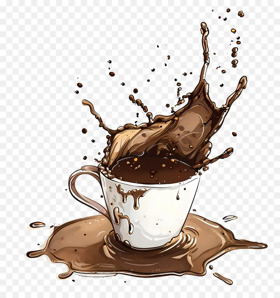 Derramado Café，Chocolate Caliente PNG