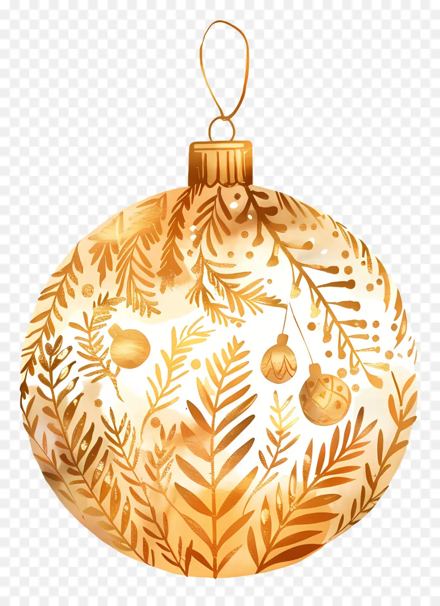 Adorno Navideño Dorado，Ornamento De Oro PNG