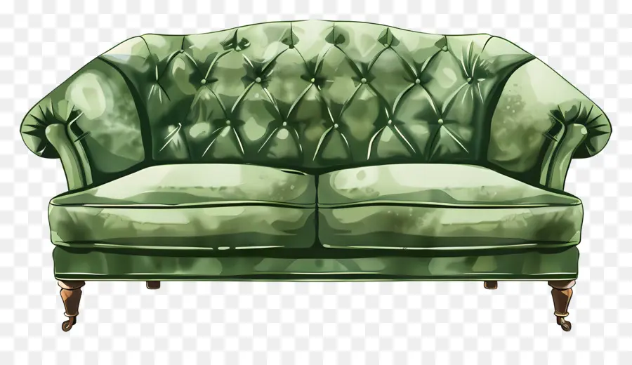 Sofá De Color Verde，Sillón De Cuero Verde PNG