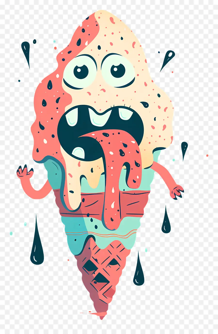 Monstruo De Helado，Personaje De Dibujos Animados PNG