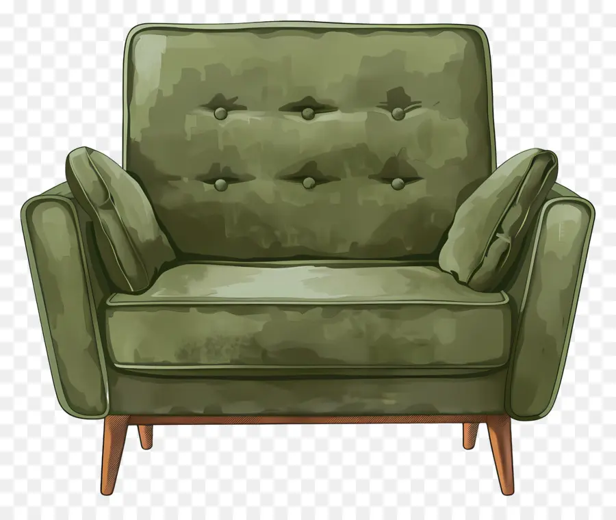 Sofá De Color Verde，Sillón Tapizado PNG