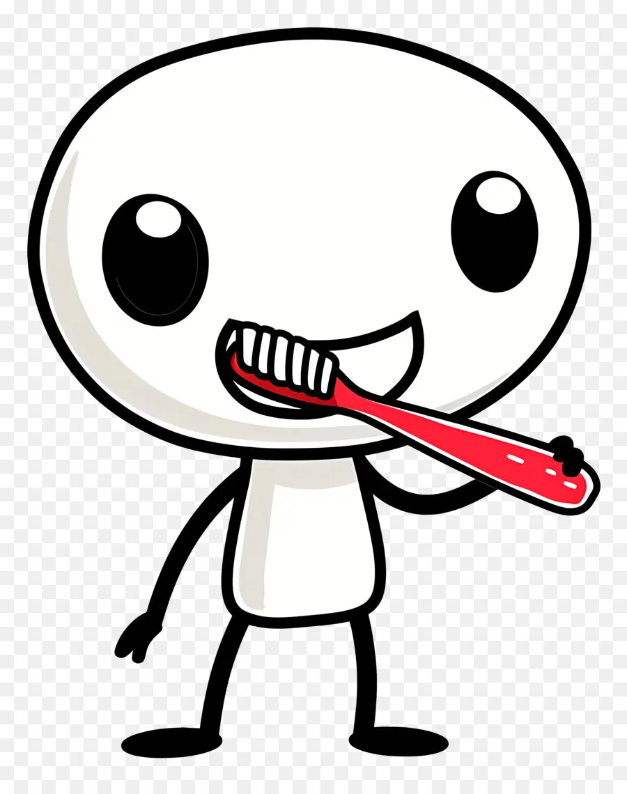 El Cepillado De Los Dientes，Personaje De Dibujos Animados PNG