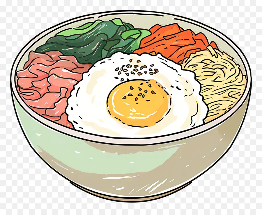 Corea Bibimbap，Plato De Arroz PNG