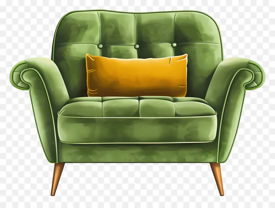 Sofá De Color Verde，Verde Sillón PNG