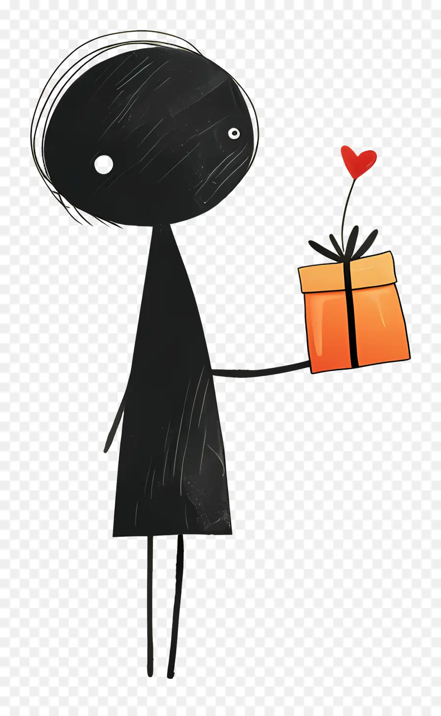 Stickman Con Regalos，Caja De Regalo PNG