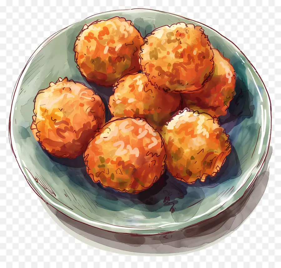 Bolas De Pollo，Frito PNG