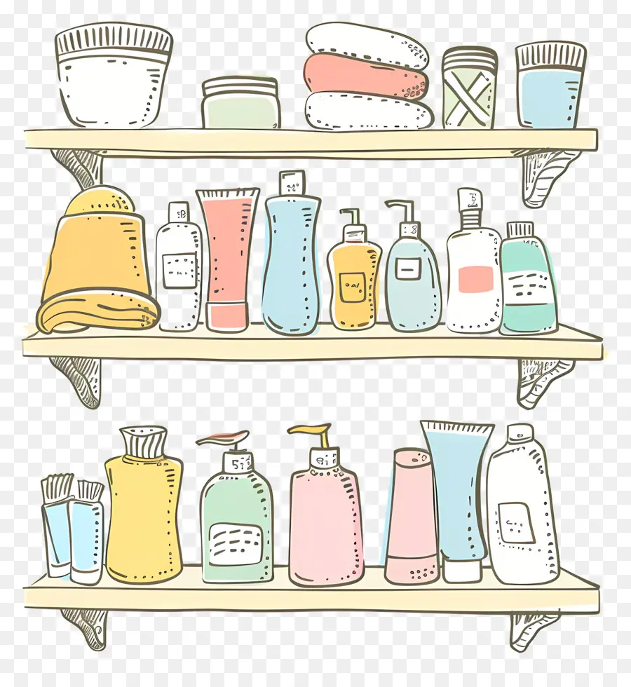 Cuarto De Baño Estante，Cosméticos PNG