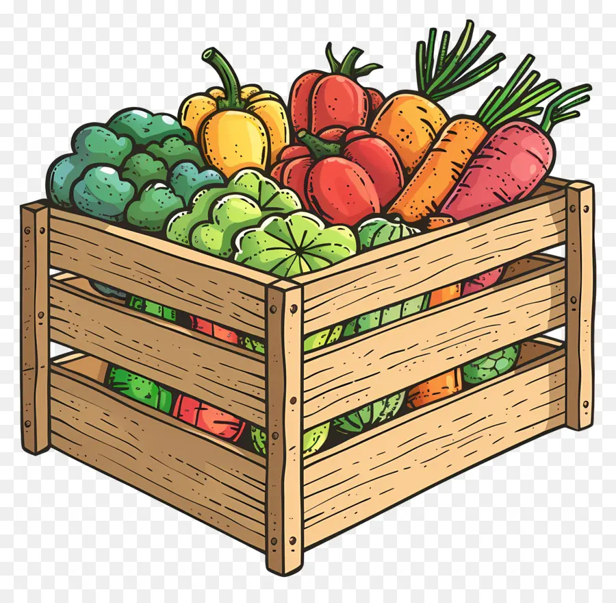 Caja De Verduras Frescas，Frutas PNG