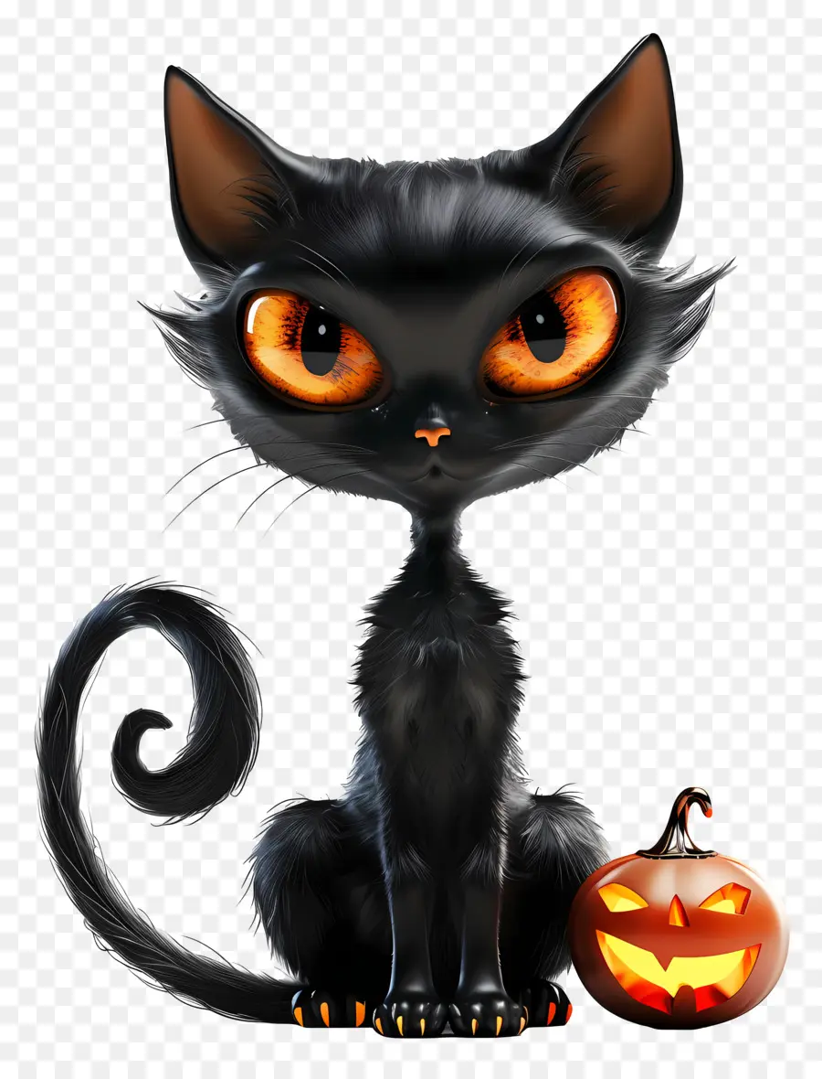 Gato Negro De Halloween，Gato Negro PNG