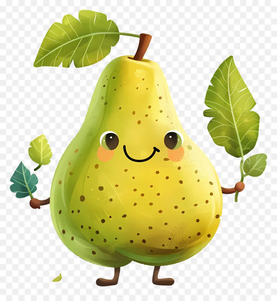 Dibujos Animados De Pera，Fruta Sonriente PNG