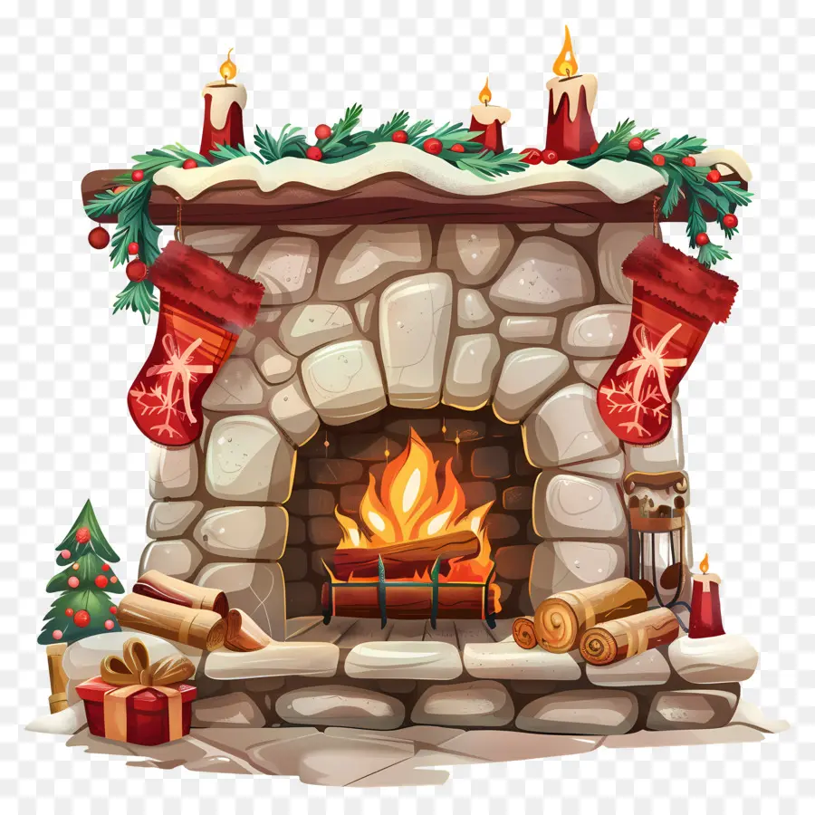 La Navidad Chimenea，Decoraciones De Navidad PNG