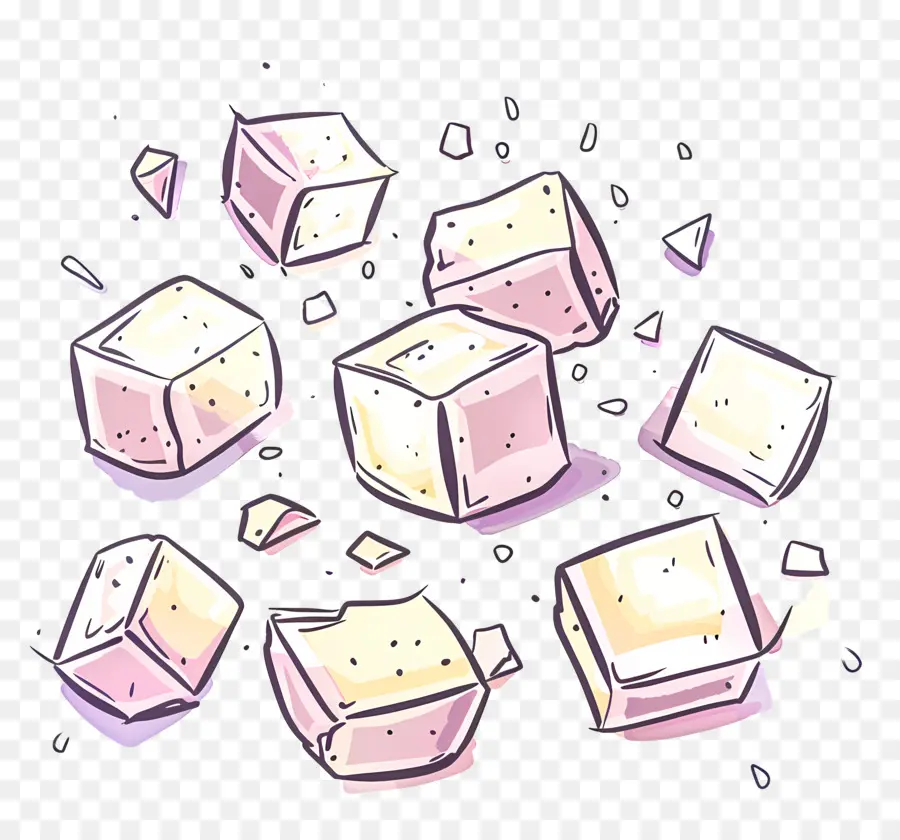 Tofu Cubos，Los Cubos De Hielo PNG