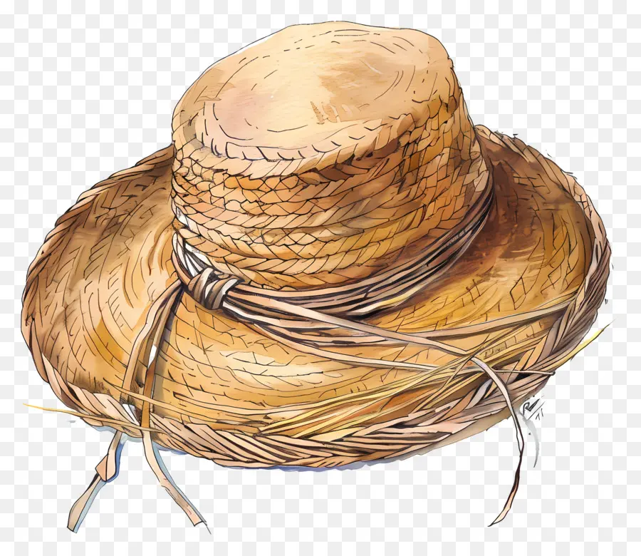 Sombrero De Paja，Pintura A La Acuarela PNG