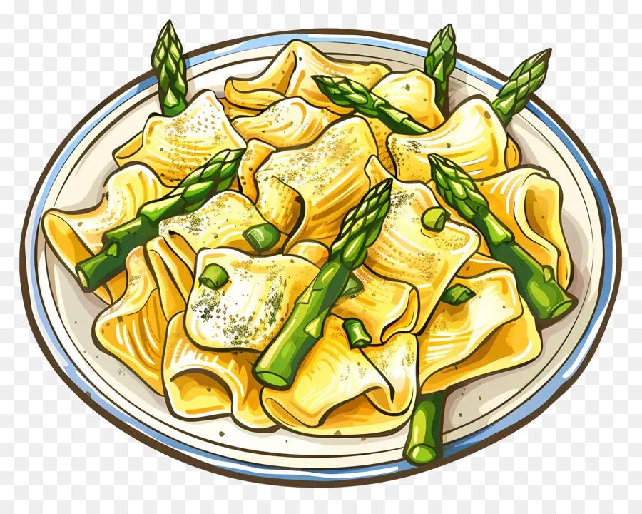 Espárragos Pasta，La Pasta PNG