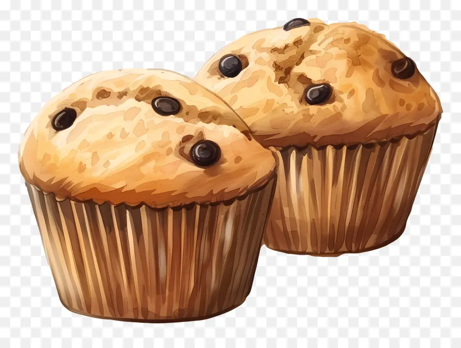 Panecillos，Muffins Con Chispas De Chocolate PNG