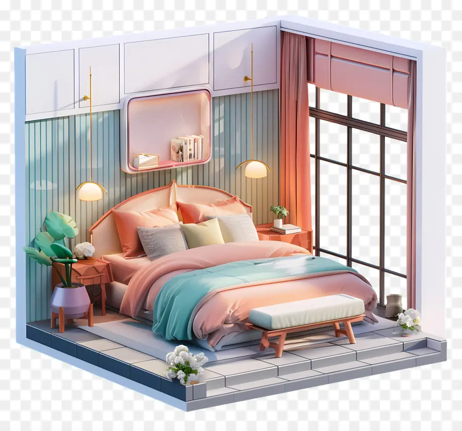 3d Dormitorio，Dormitorio PNG