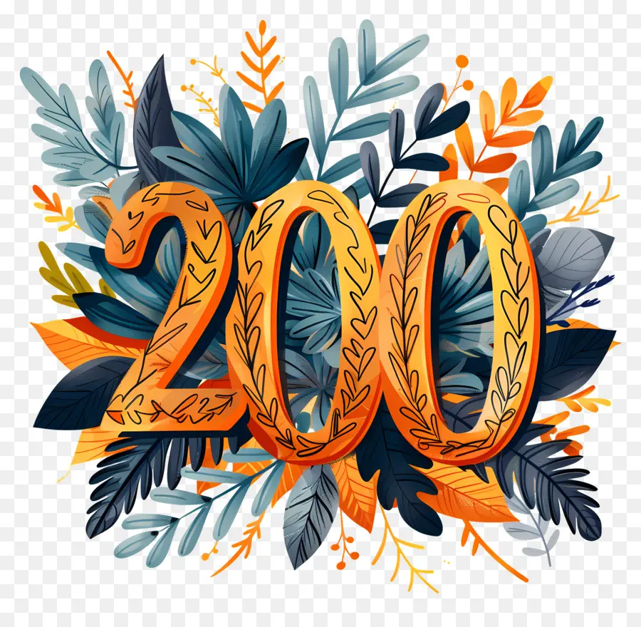 Número 200，Oro PNG