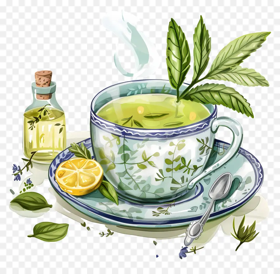 Té De Hierbas，Té Verde PNG