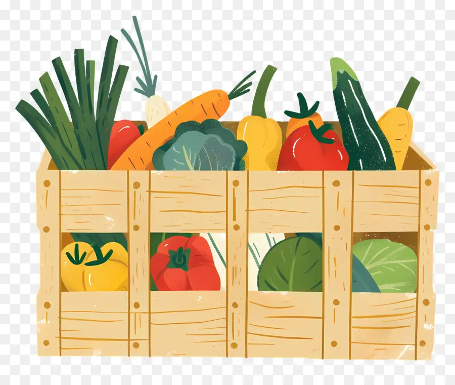 Caja De Verduras Frescas，Cajón De Vegetales PNG