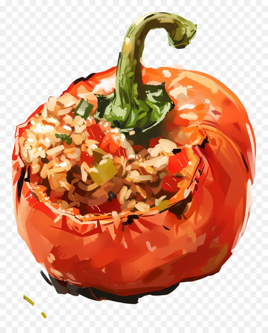 Pimiento Relleno，Pintura Digital PNG