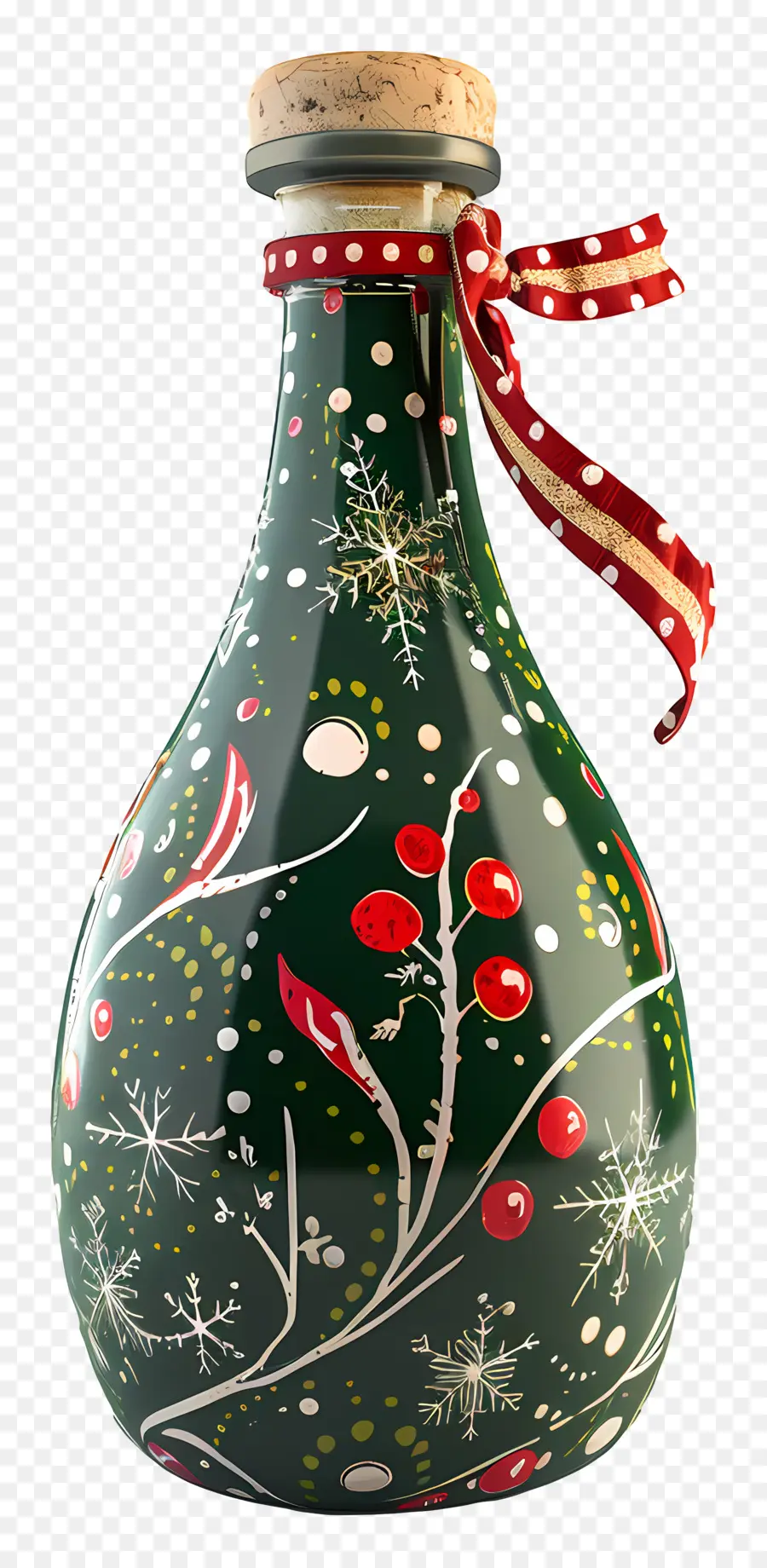 Botella De Navidad，Botella De Vidrio Verde PNG