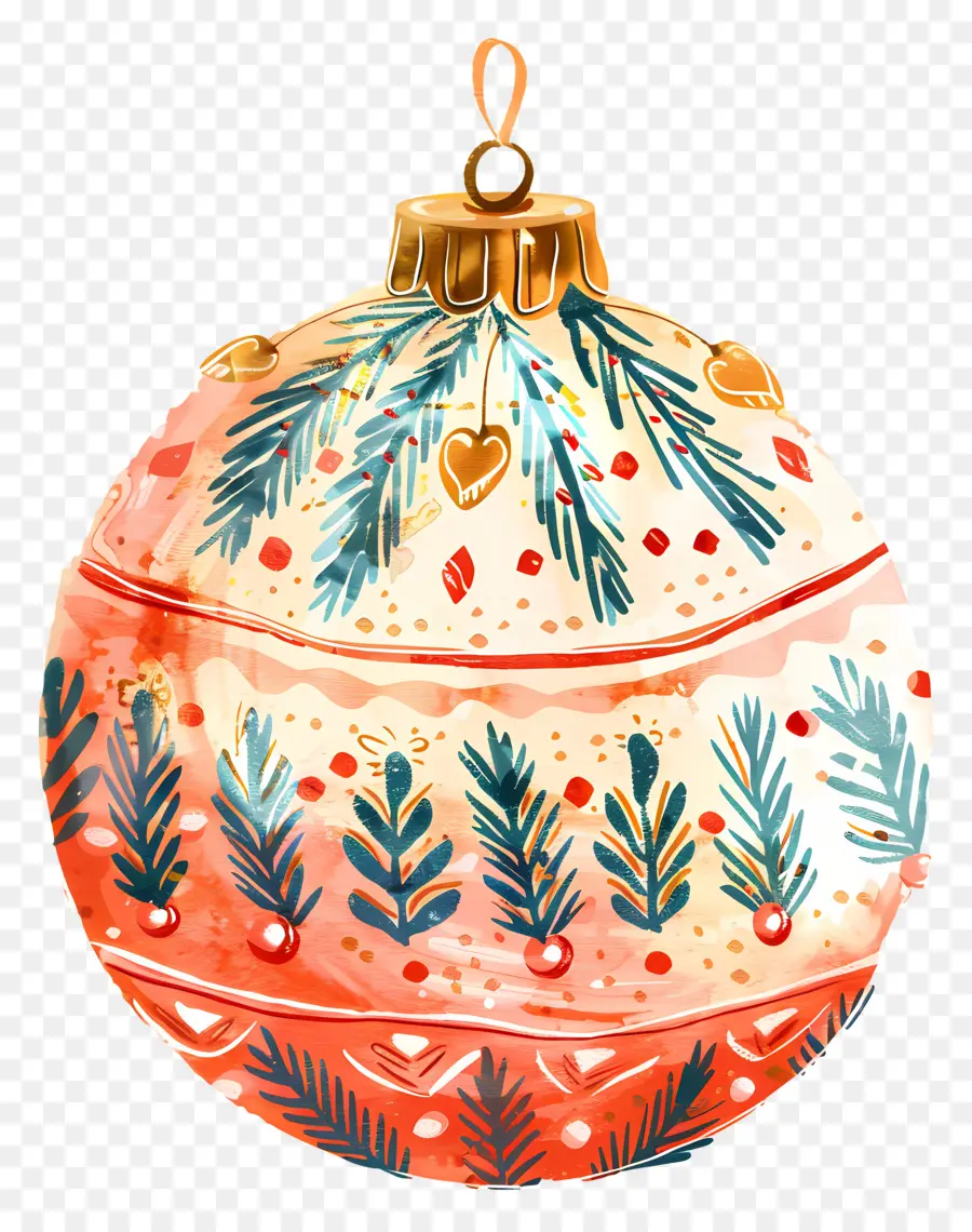 Bola De Decoración De Navidad，Pintura A La Acuarela PNG