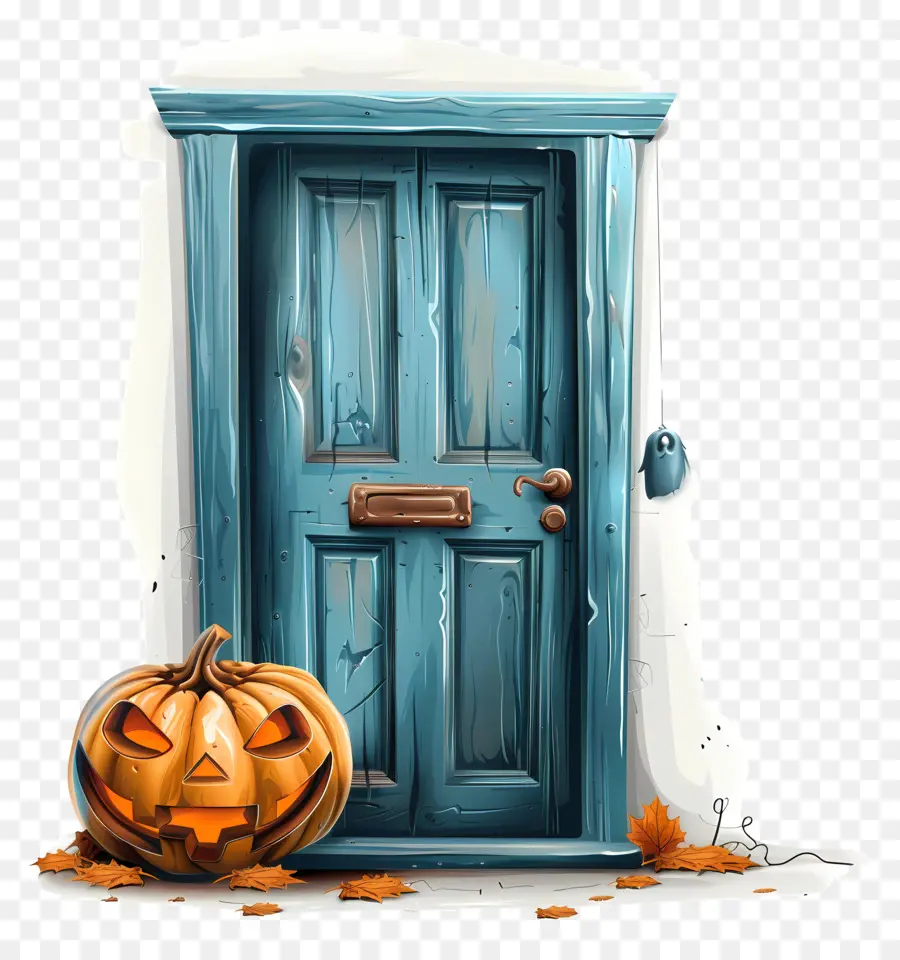 La Calabaza De Halloween，La Puerta Azul PNG