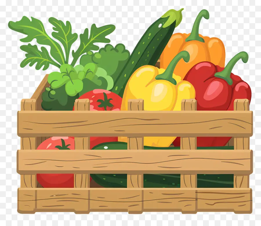 Caja De Verduras Frescas，Frutas PNG