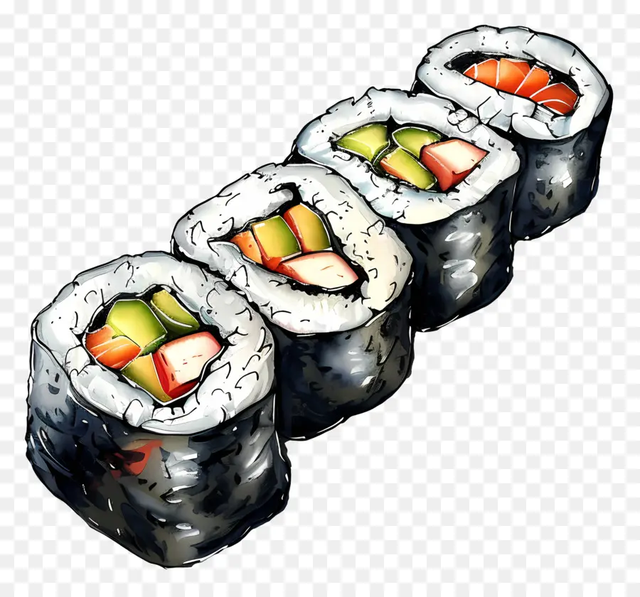 Rollo De Sushi Maki，Rollos De Sushi PNG