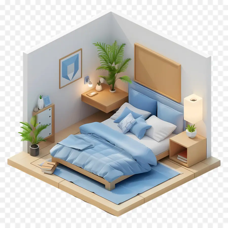 3d Dormitorio，Pequeño Cuarto PNG