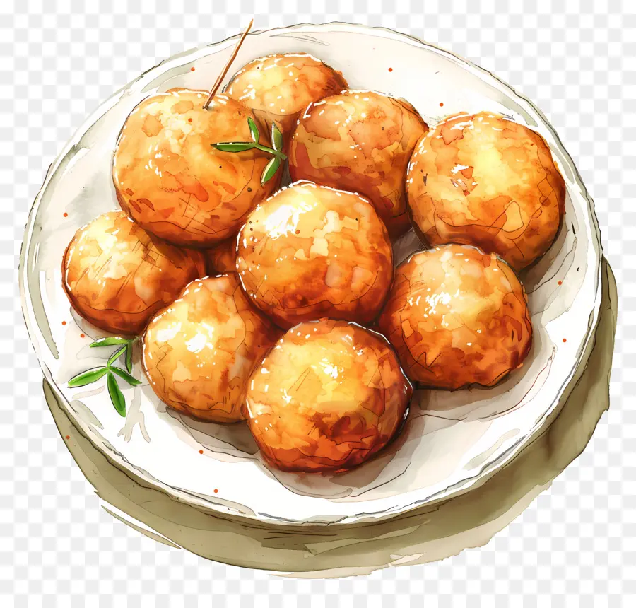 Bolas De Patata，Fried Potatoes PNG