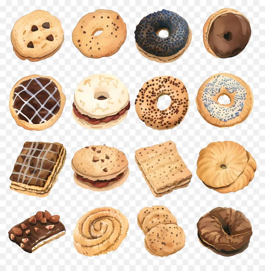 Las Cookies，Pinturas Acuarela PNG