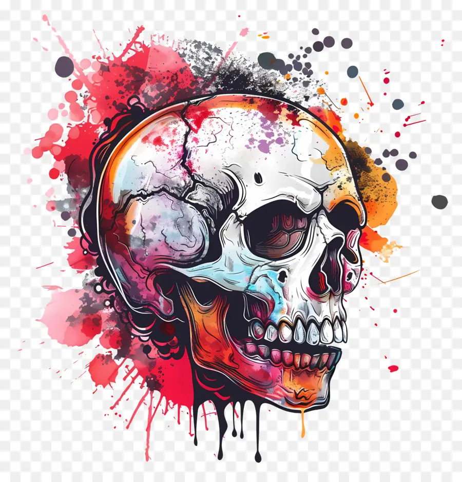 Calavera Colorida，Arte PNG