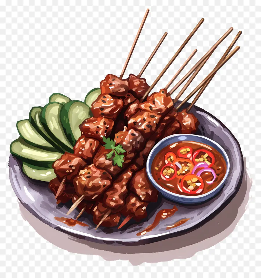 Satay，Carne A La Parrilla PNG