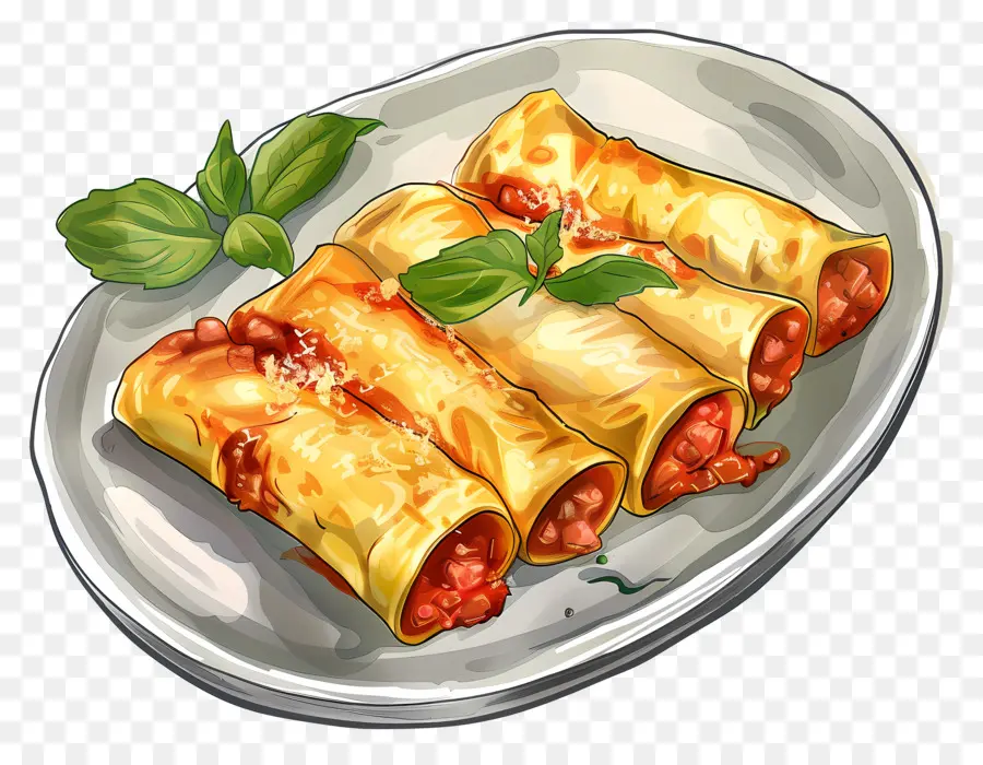 Canelones，Rollos De Lasagna PNG