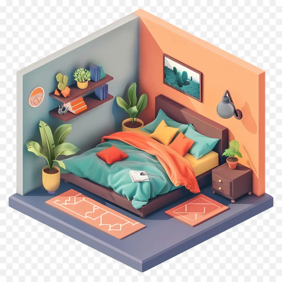 3d Dormitorio，Decoración Del Dormitorio PNG