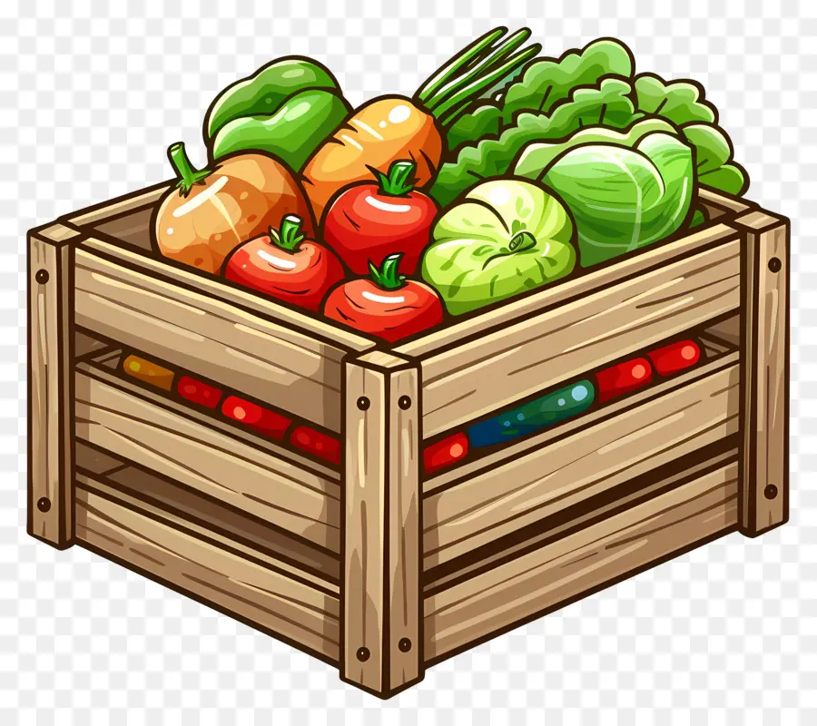 Caja De Verduras Frescas，Verduras Frescas PNG