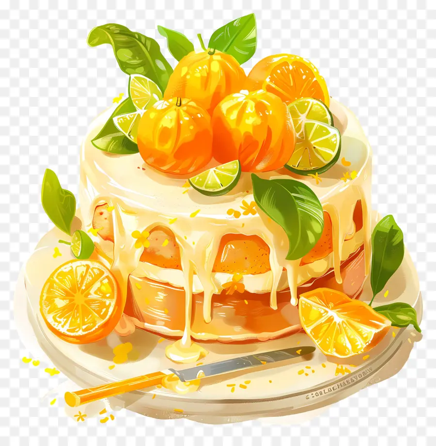 Pastel De Cítricos，Postre PNG