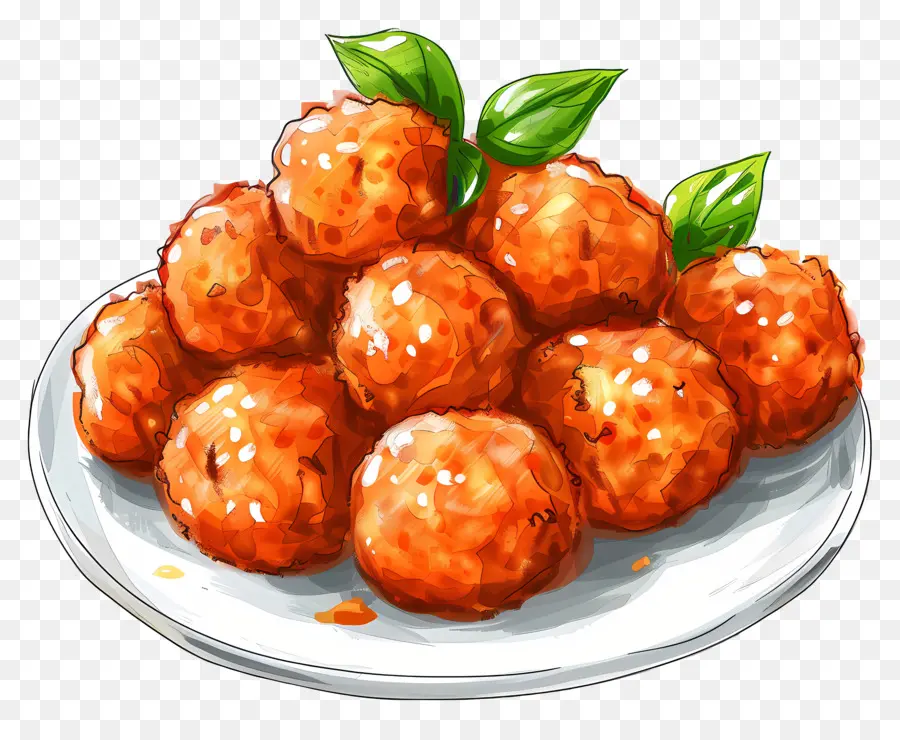 Bolas De Pollo，Bolas De Masa Fritas PNG