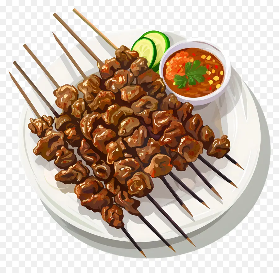 Satay，Brochetas De Pollo A La Parrilla PNG