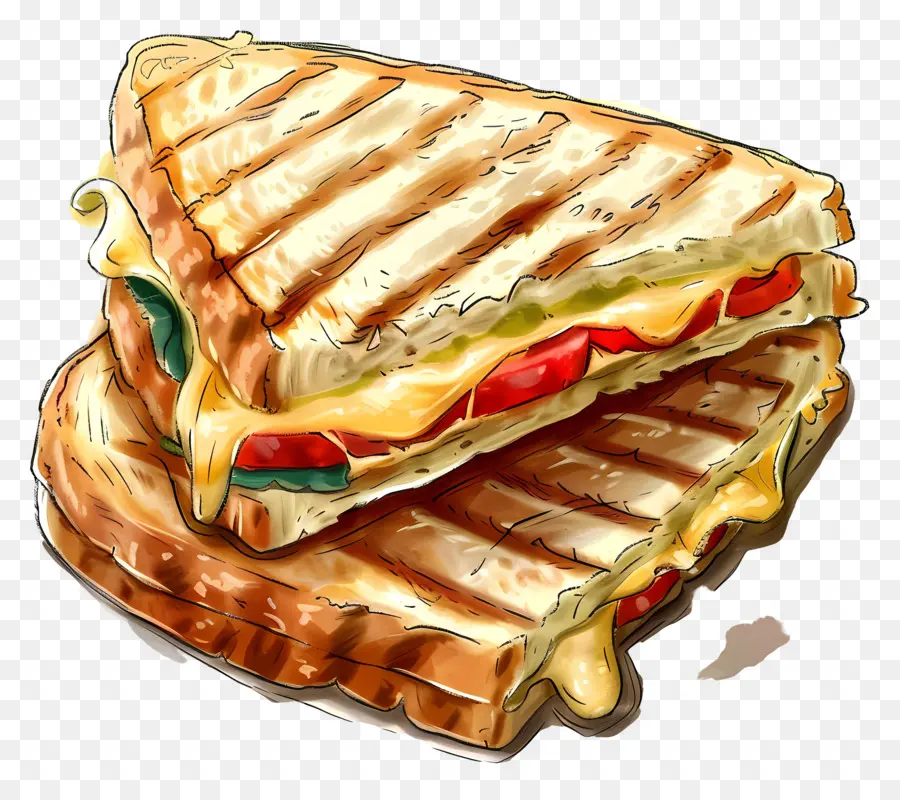 Panini De Queso，Sandwich Tostado PNG