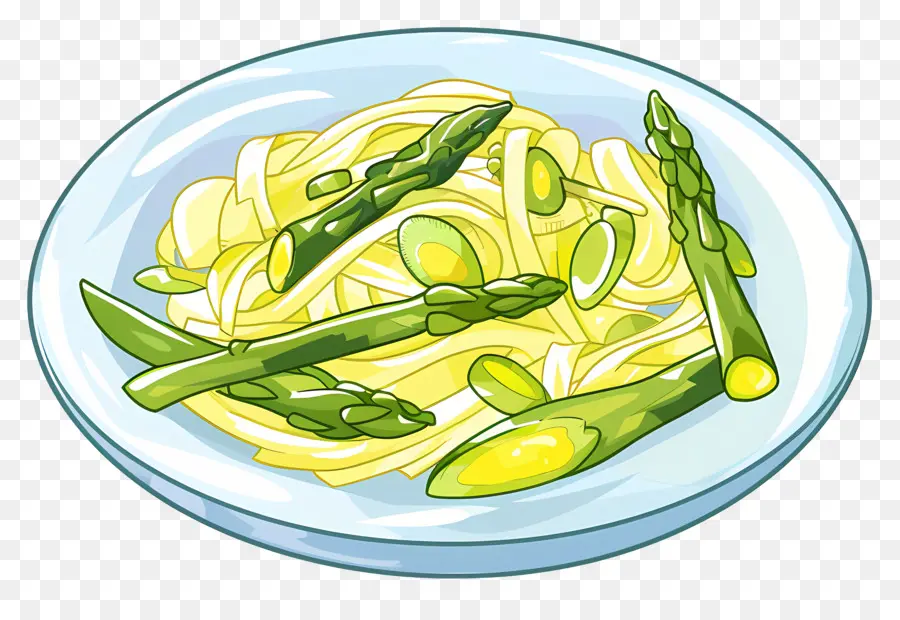 Espárragos Pasta，Espaguetis PNG