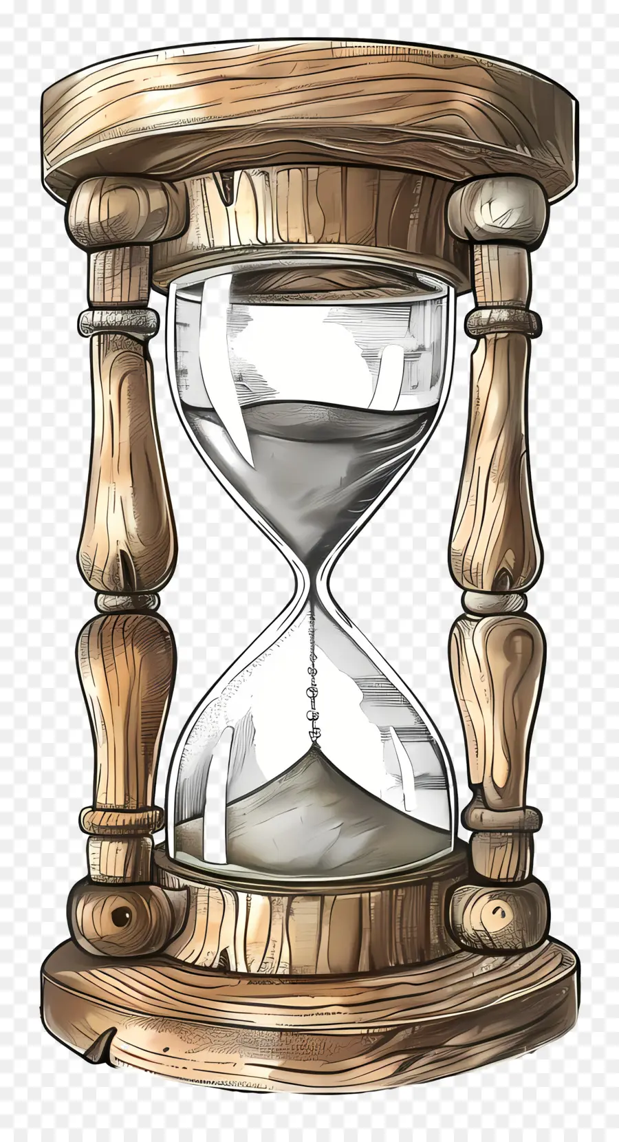 Reloj De Arena，De Madera Reloj De Arena PNG