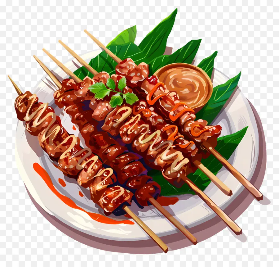 Satay，Brochetas De Pollo A La Parrilla PNG