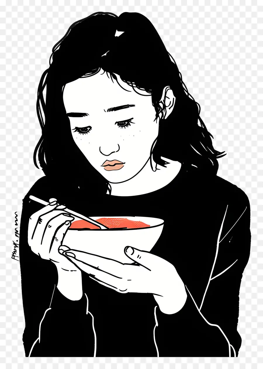 Niña Comiendo，Triste PNG