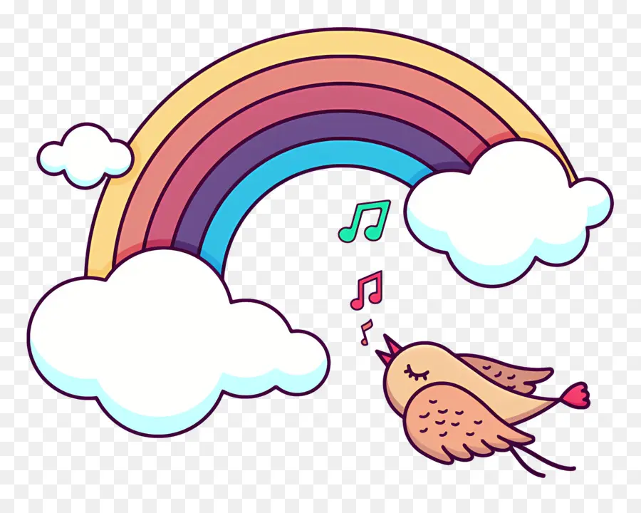 Arco Iris，De Dibujos Animados De Aves PNG