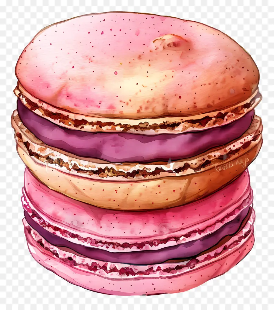 Macaroon，Ilustración Acuarela PNG