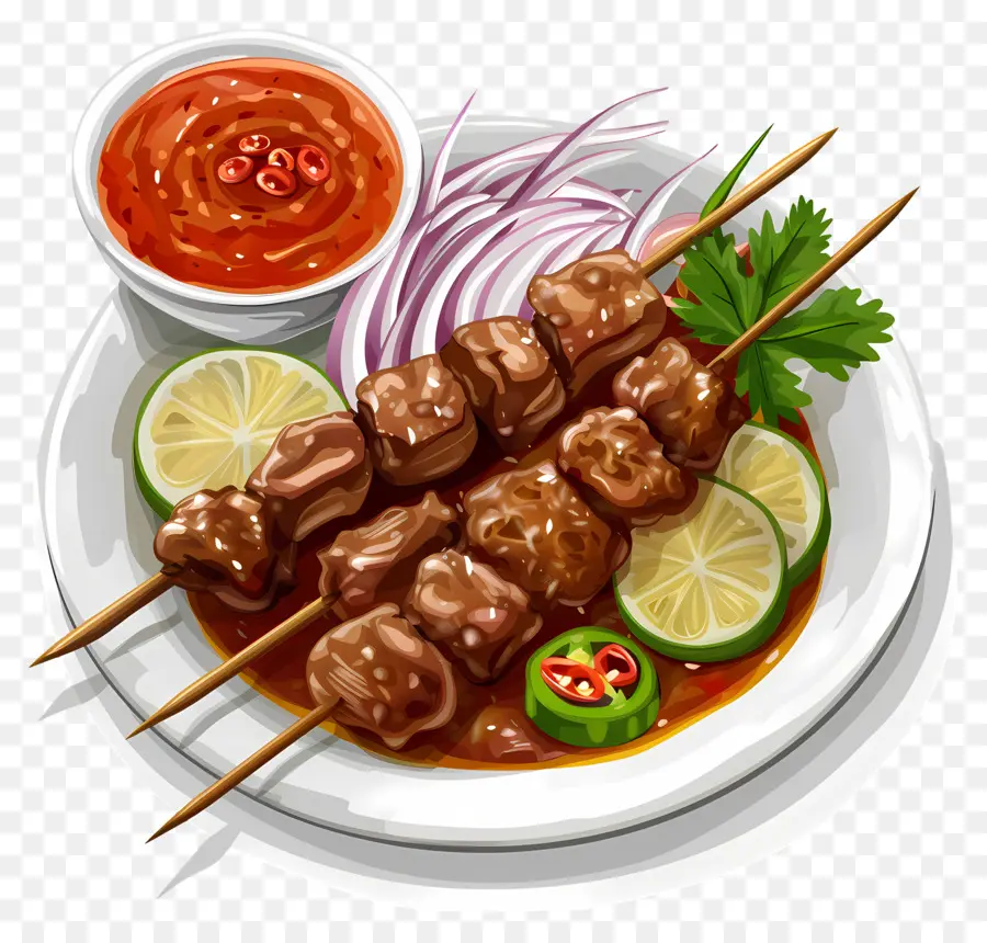 Satay，Brochetas De Carne PNG